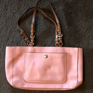 Coach Pink Leather Shoulder Bag